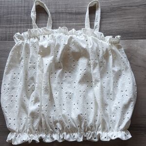 White Eyelet Crop Top